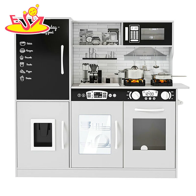 تصميم جديد معكرون لعبة مطبخ خشبية لطيفة للأطفال W10C582
